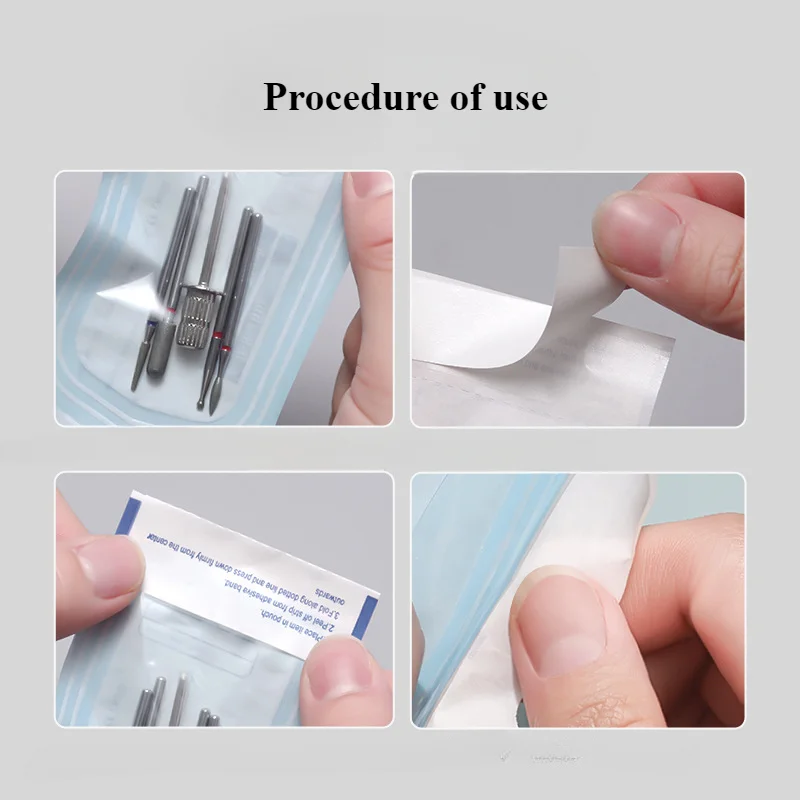 50/100 Pcs Disposable Nail Disinfection Bag Self-sealing Bag Storage Sealed Bag Toolkit Dead Skin Scissors Tweezers Dust Brush 5
