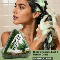 Usman Herbe Shampoo Bar pour la croissance des cheveux, anti-chute, contrôle de l'huile, barre de savon biologique naturel 5