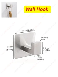 Bathroom Essentials Set: Towel Bar, Toilet Paper Holder, and Wall Hooks (Self-adhesive Hook)