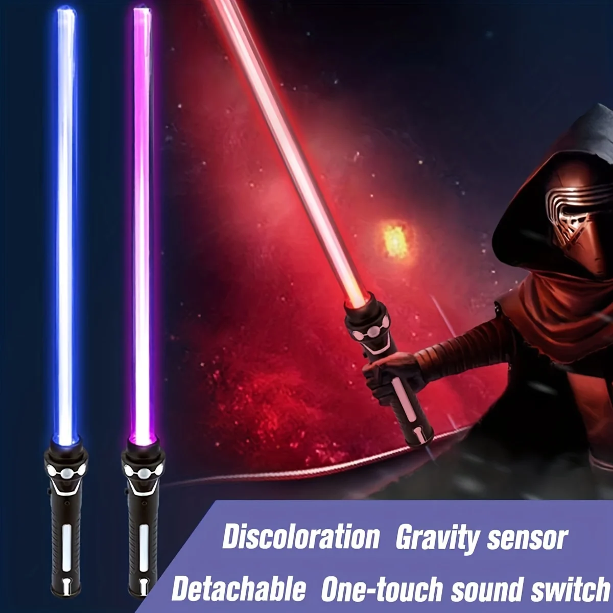 Two-in-one Long Sword Combination Laser Sword War Light Toy Transparent Toy Flash Stick Boys and Girls Plastic
