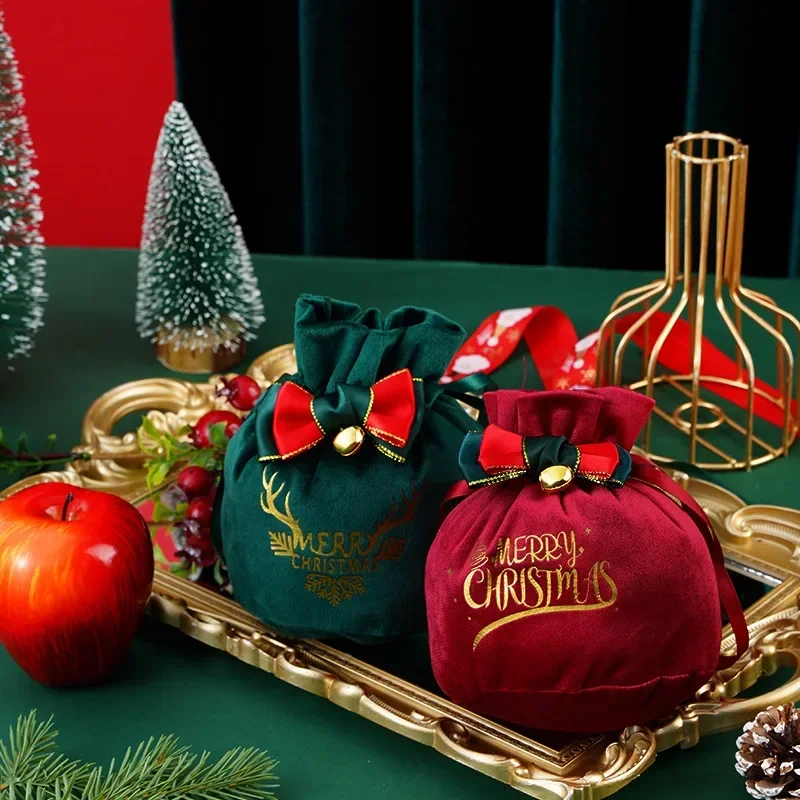 サンタ袋布ギフトバッグキャンディーハンドルバッグクリスマス