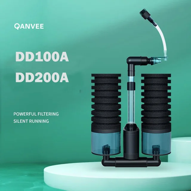 Qanvee ฟองน้ำกรองน้ำไฟฟ้า USB เครื่องกรองออกซิเจนชีวภาพถังปลาโฟมกรองอุปกรณ์สำหรับตู้ปลาสินค้า 1