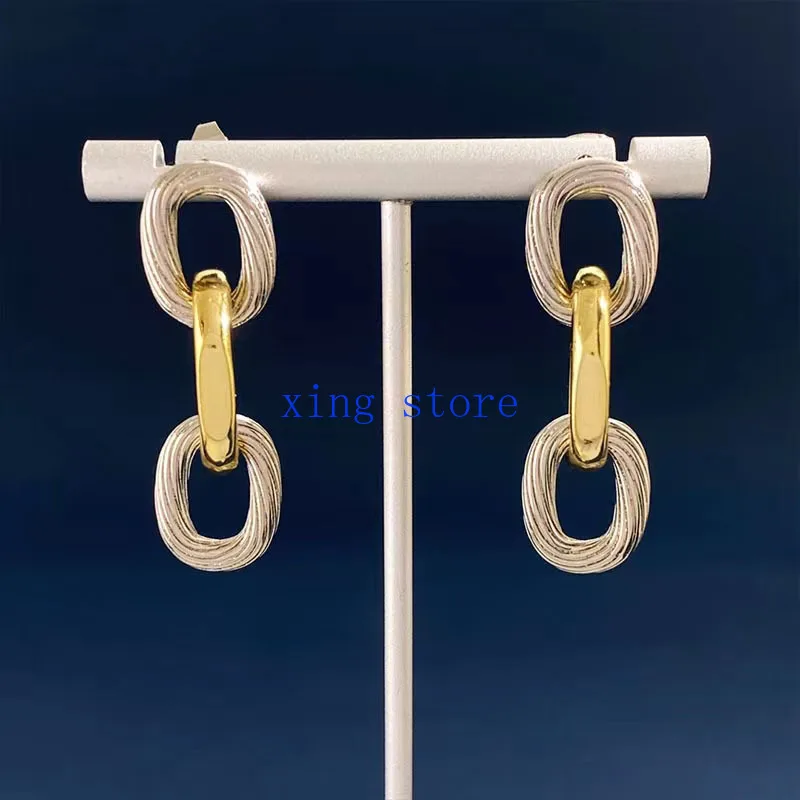 2024 New Fashion Retro Style Round Ring Buckle Pendant Men's and Women's Earrings