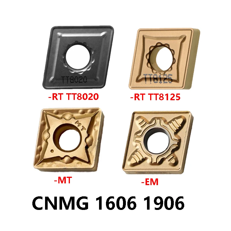 

CNMG CNMG160608 CNMG160612 CNMG160616 CNMG190612 CNMG190616 -RT-EM -MT TT8125 TT5100 TT9225 Carbide Inserts CNC Turning Tools