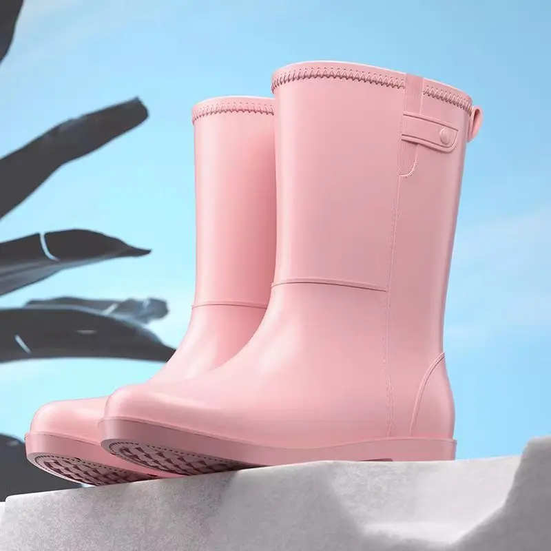 Women's Rain Boots Free Shipping Thick Sole Non Slip High Top Waterproof Work Boots Thickened Were Resistant Protective Boots