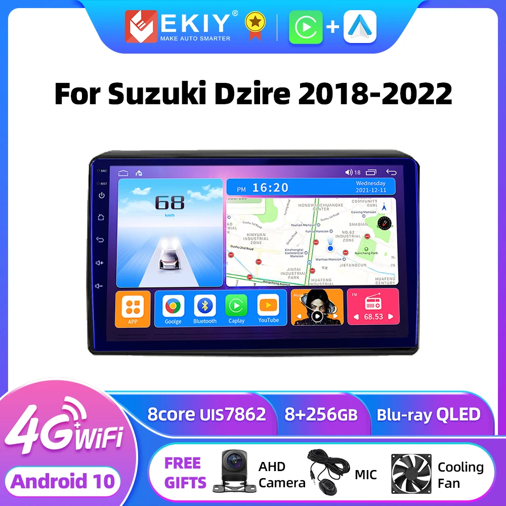 

EKIY T7 Android 10 Car Radio For Suzuki Dzire 2018-2022 Multimedia Video Player Carplay AUTO GPS Navigation No 2din Head Unit HU