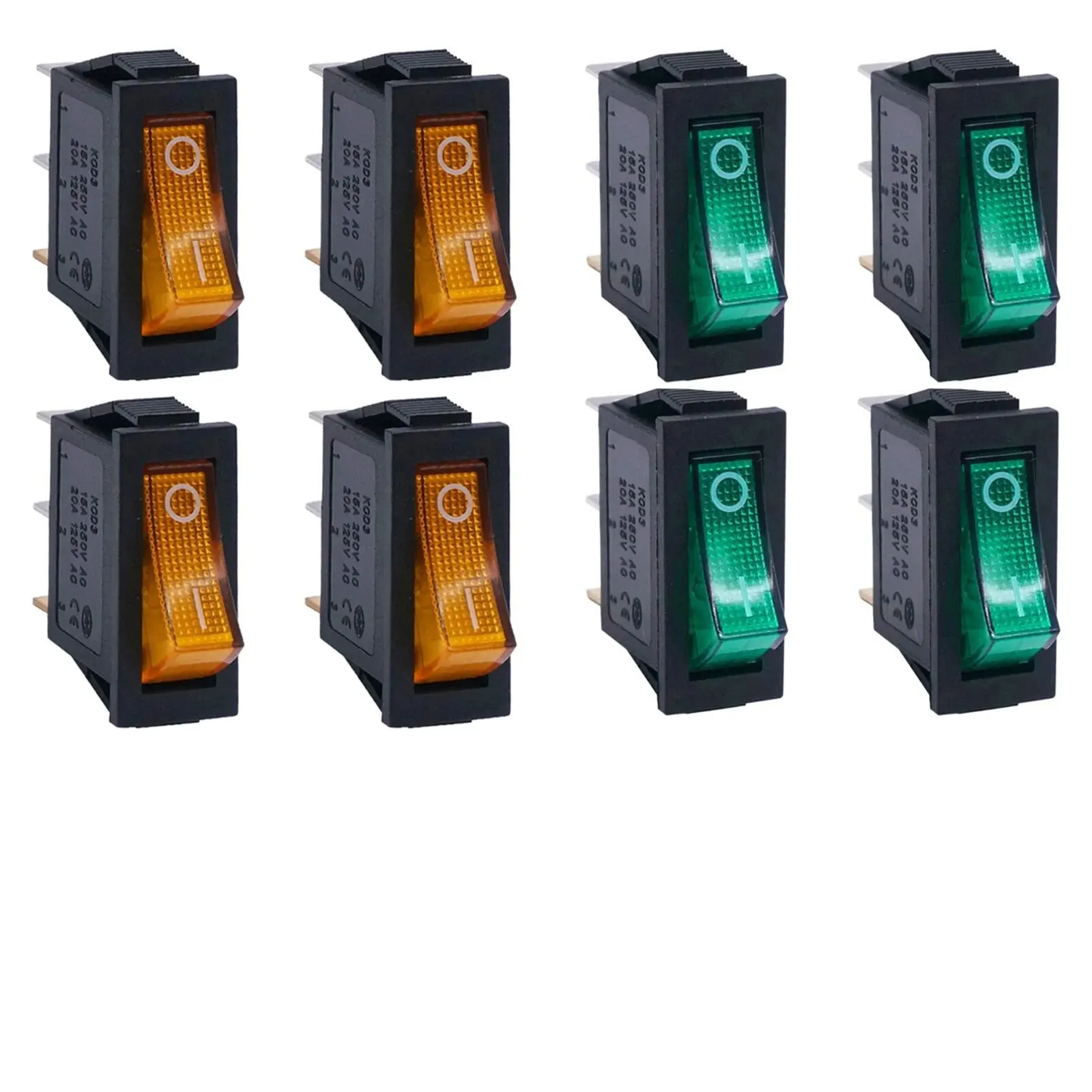 8pcs green orange