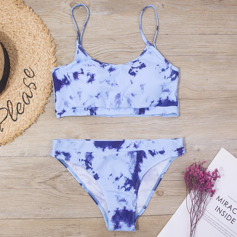 Girls Swimsuit 3-14Y Falbala Two Pieces Bikini Set Biquini Bandage Floral Print Children Beach Bathing Suit