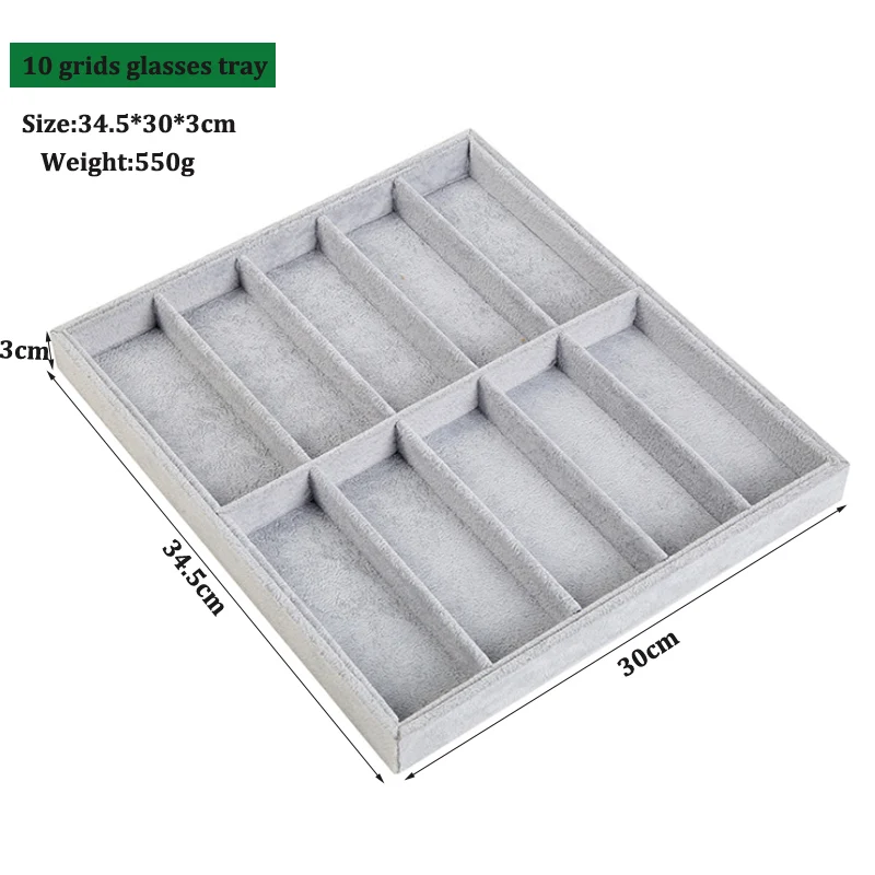 Newly Colors 4/6/10/12Grids Sunglasses Storage Box Sunglasses Case Glasses Display Props Jewelry Organizer Tray Fashion Display
