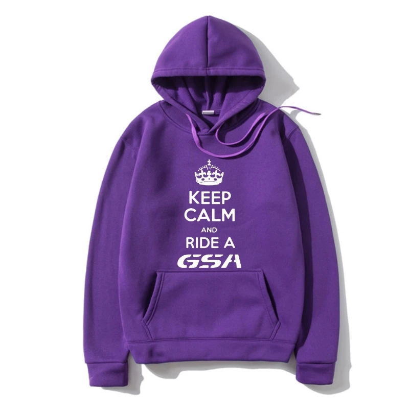 

Мужская Флисовая Толстовка с надписью «Keep Calm And Ride A GSA»