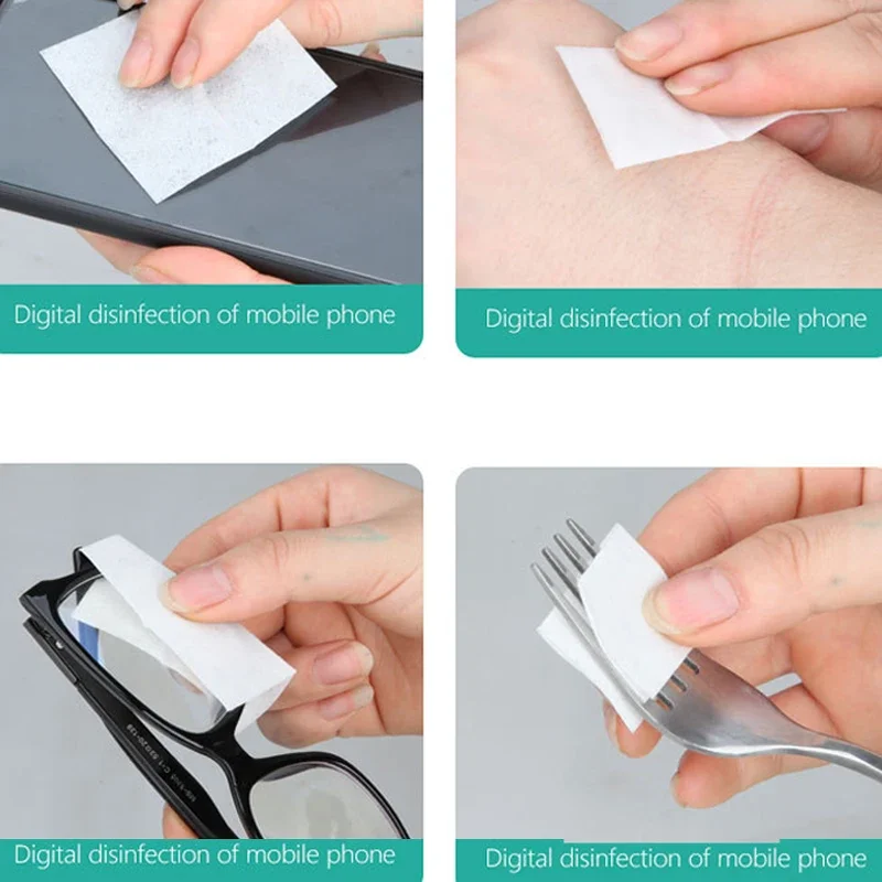 Disposable Wet Wipe Pads 100PCS for Antiseptic Clean Skin Jewelry Cell Phone Tattoo Clean Tools Disinfection Use