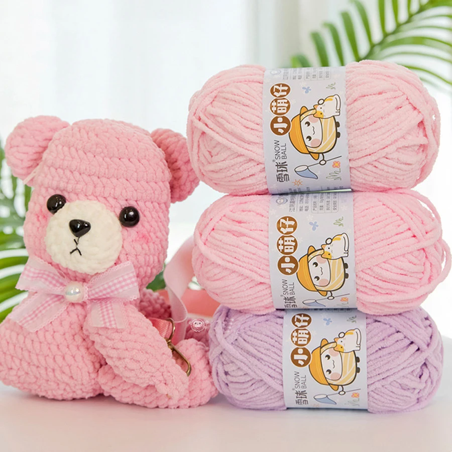 3.5mm 60m Thick Velvet Yarn for Crochet Sweater Scarf Knitting for Baby Clothes Knitting Crocheting Thread Yarn DIY Craft