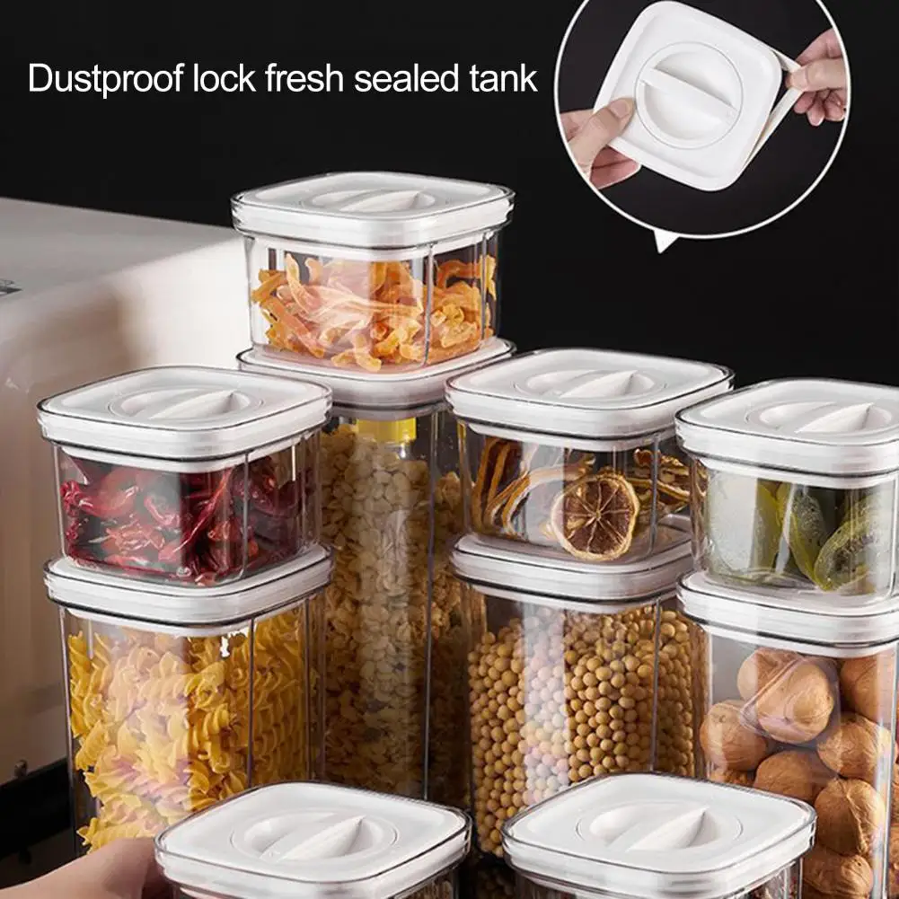 Pressure Vacuum Seal Tank Food Storage Box Plastic Clear Container Set With  Pour Lids Kitchen Storage Bottles Jars Dried Grains - Bottles,jars & Boxes  - AliExpress