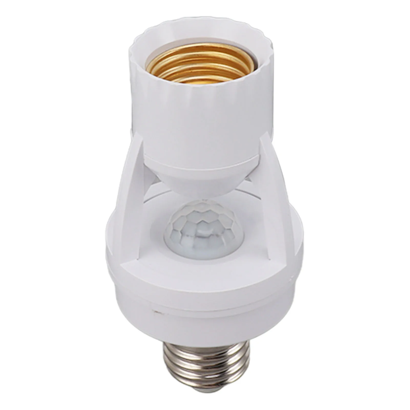 PIR Motion E27 Screw Bulb Adapter 100-240V Adjustable ABS Motion Sensor Light Socket Auto On Off Easy To Install for Basement