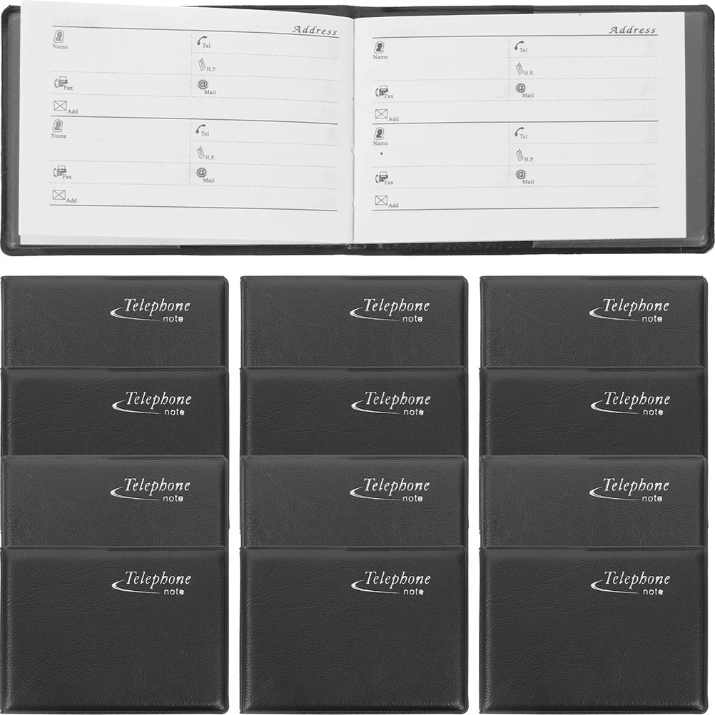 12 Pcs Mini Phone Book Telephone Number Note Address The Black Wallet Size Notebook Empty Tiny Books