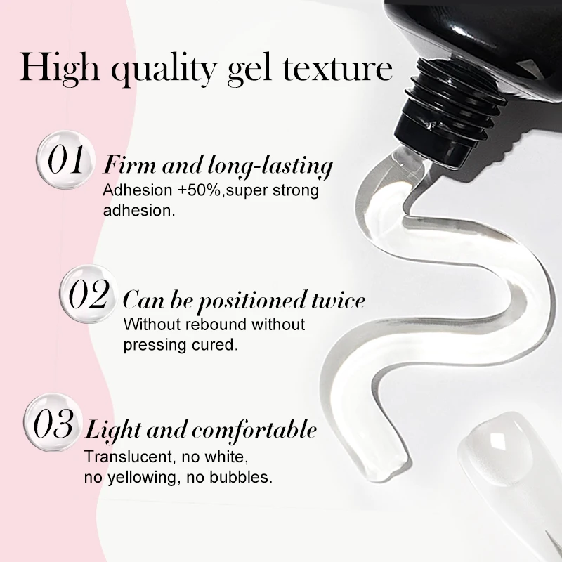 NICOLE DIARY Super Strong Solid Nail Glue Gel Durable Nail Tips Gel for Press On Nails Manicure Extension Long Lasting Varnish - Image 4