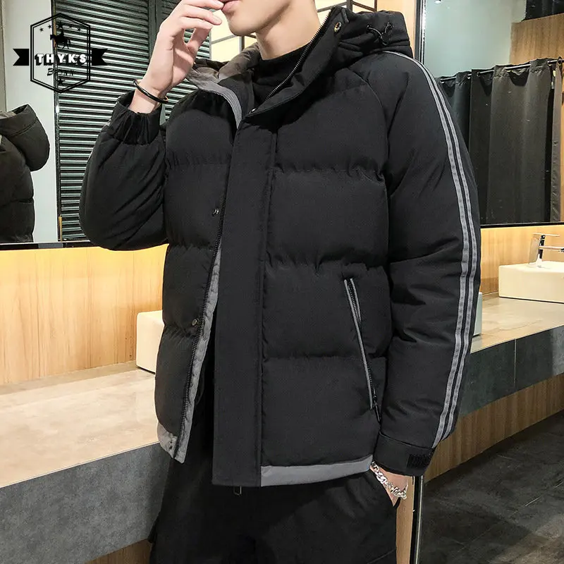 

M-8XL Winter Oversized Hooded Down Jackets Men Causal Korean Warm Thicken Padded Coats Outdoor Puffer Parkas Outerwear New Women