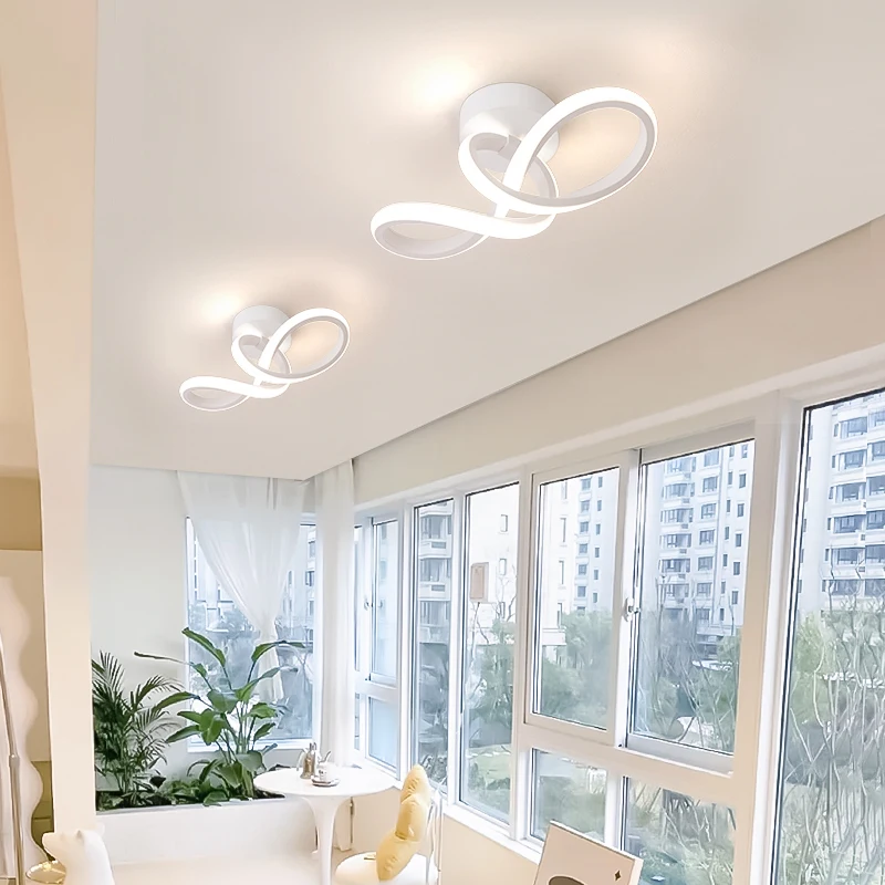 LED 통로 천장 조명 현대식 샹들리에 3색 램프 미니멀리스트 램프 침실 조명 표면 설치형 식당 조명