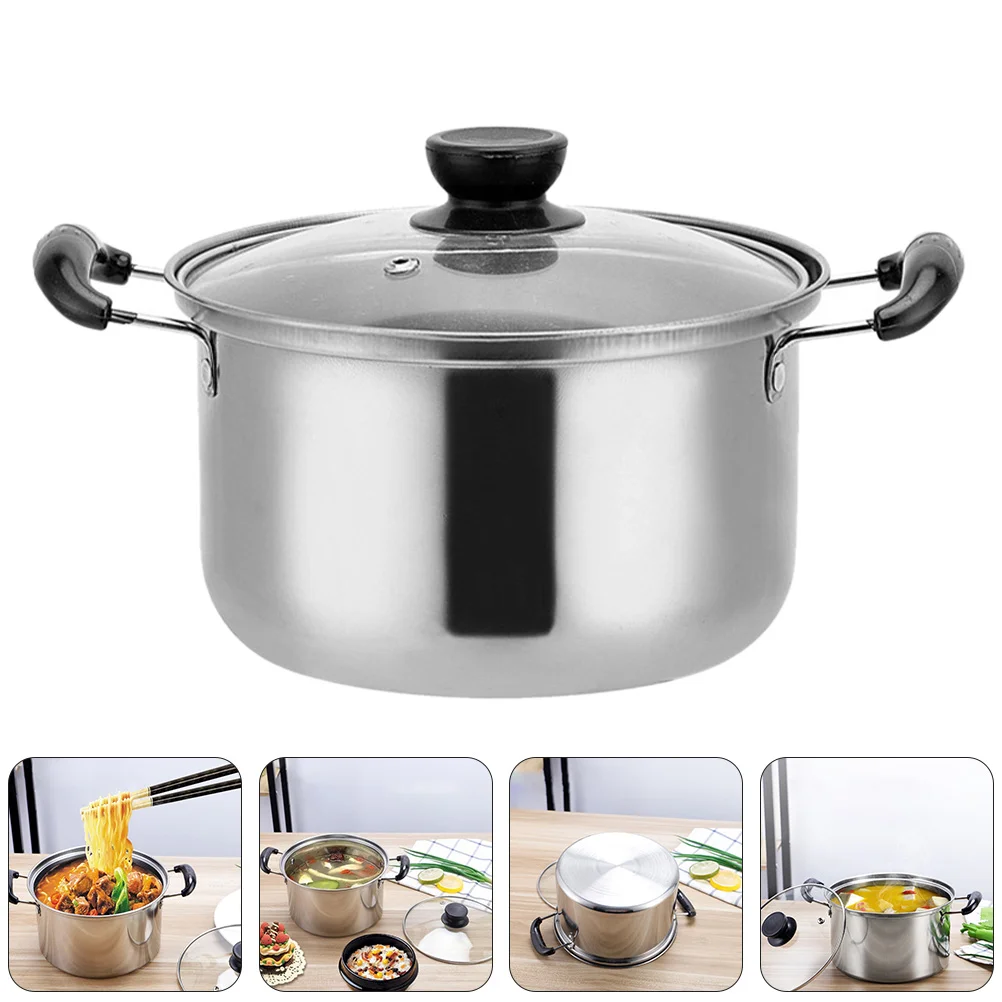 

Pot Soup Cooking Stainless Steel Stock Lid Pan Pasta Kitchen Milk Cookware Saucepan Noodle Stew Noodles Stockpot Boiling Hot