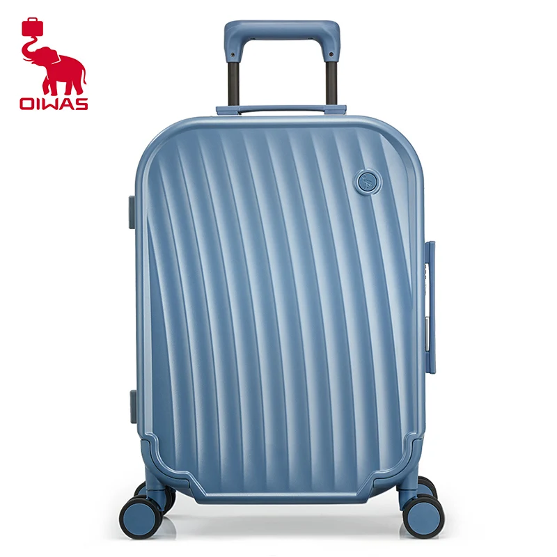 

OIWAS Carry On Suitcase Aluminum Frame Rolling Luggage Boarding Cabin Men Women Travel Trolley Case PC Spinner Wheel TSA Lock