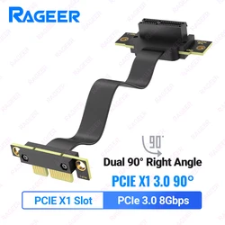 RAGEER Dual Right Angle PCIe Riser Cable - 30CM (PCIE X1 3.0)