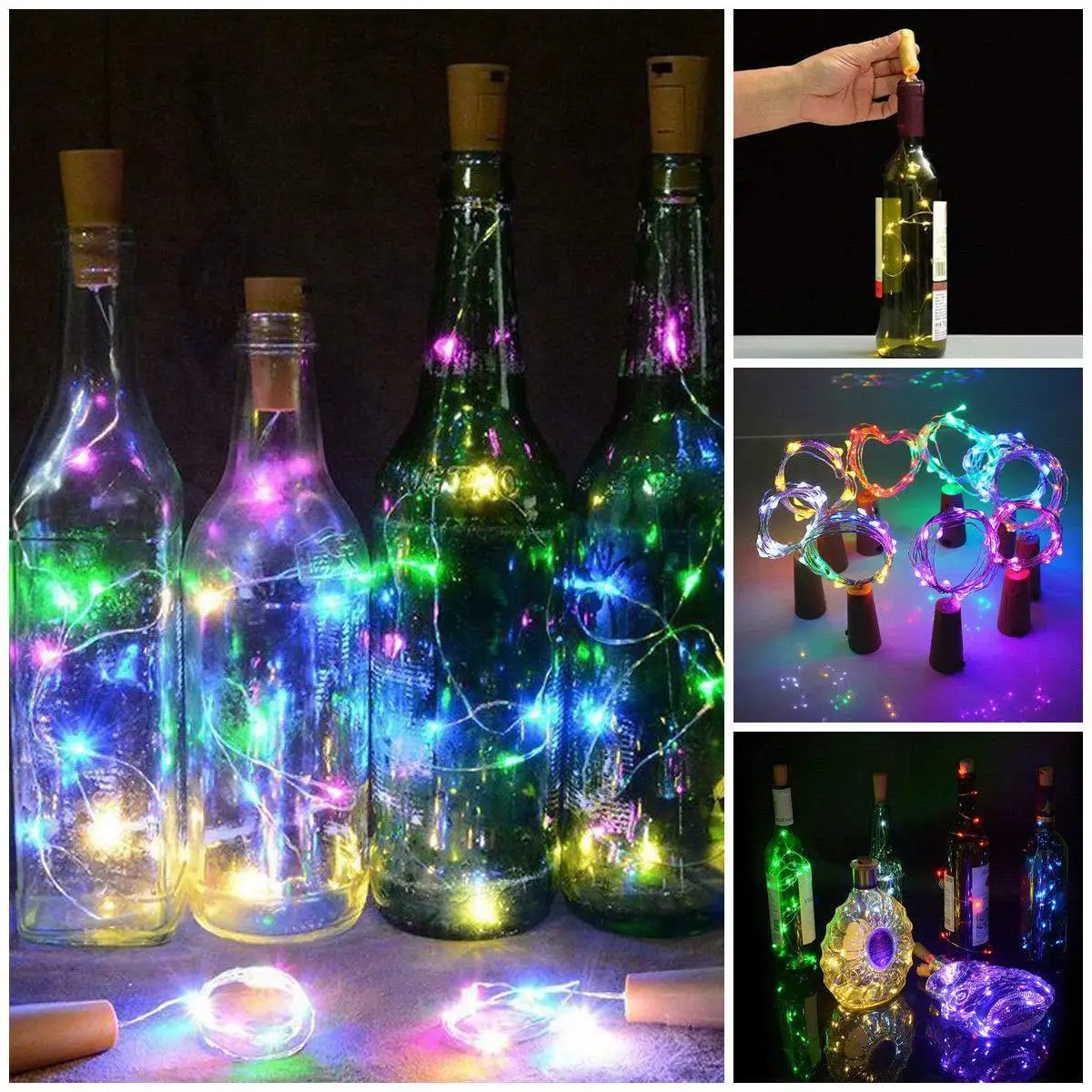 

LED Fairy Cork Wine Bottle Copper Wire Light String Christmas Lights for Wedding Party Indoor Decoration Outdoor Festoon Garland