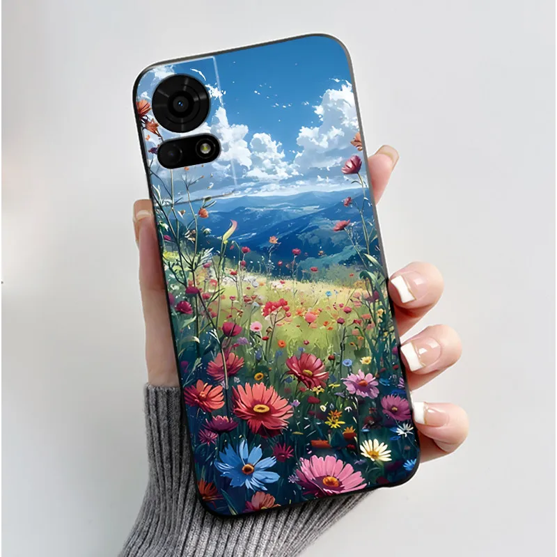 Aesthetic Luxury Soft Silicone Protective Back Cover - Black Shell