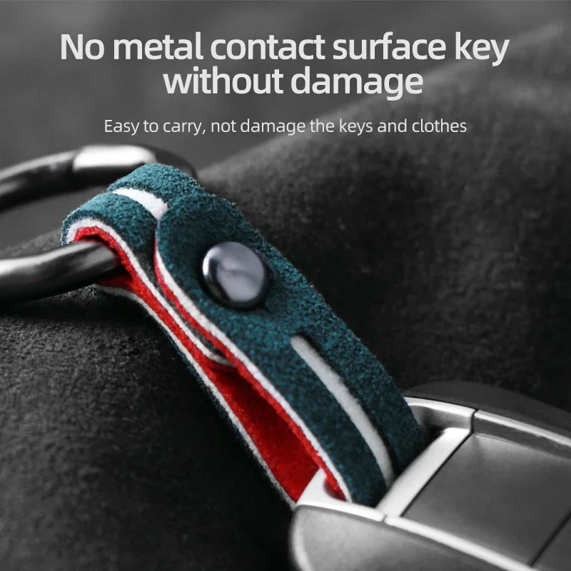 Luxury Alcantara Car Keychain Keyring Key Tag Accessory