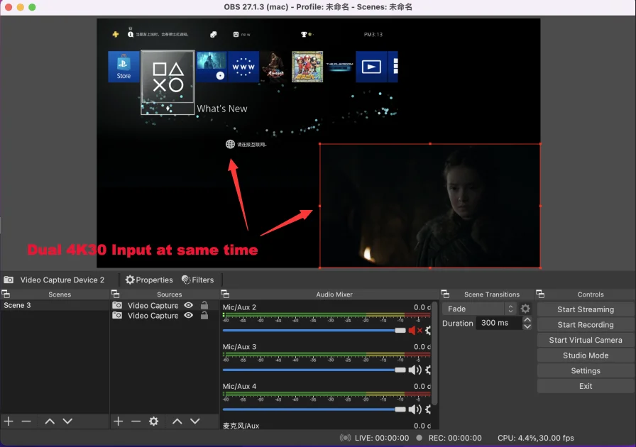 Dual HDMI 4K 30Hz Video Capture Card UNISHEEN