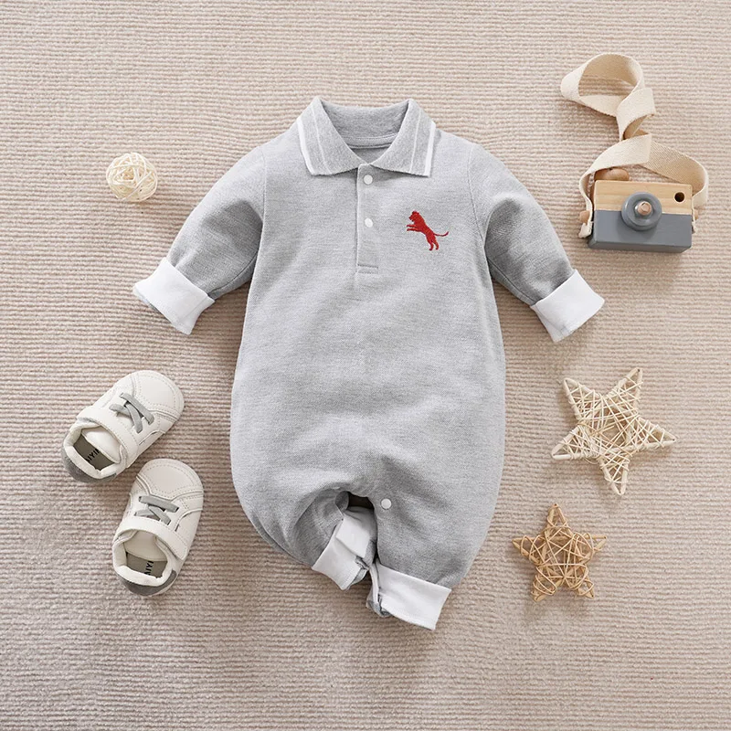 0-2Years Infant Jumpsuits Cotton Soft Clothes Spring autumn Newborn Baby Pajamas Oneise Solid color long sleeve baby jumpsuit