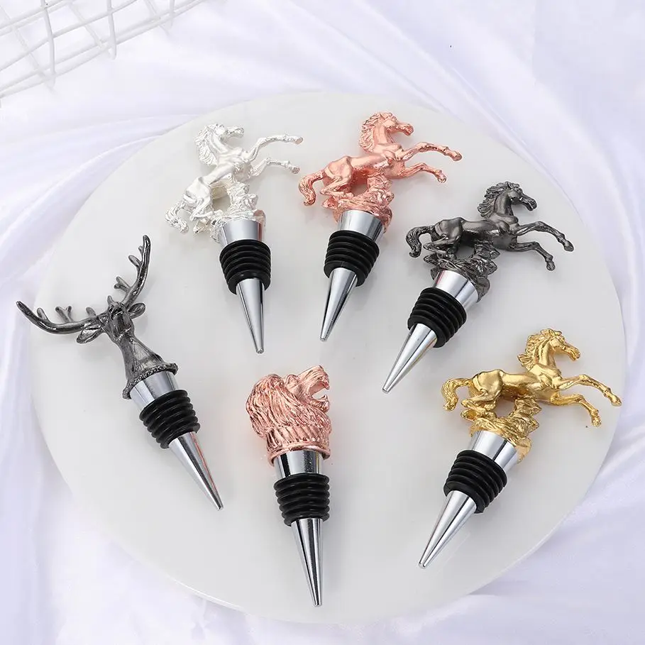 Elegant Deer Head Wine Stopper - Leak Proof Bottle Sealer and Wine Accessory