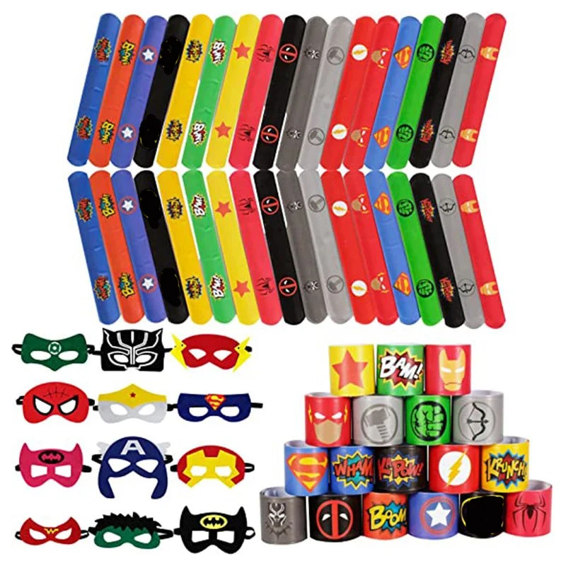 Super Hero Party Supplies Bracelets Mask Costumes Boys Birthday Party Gifts for Kids Supplies Favors Super Hero Gift