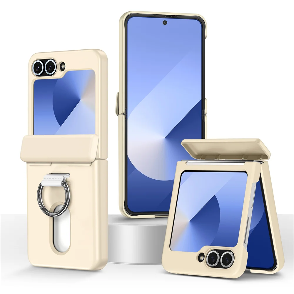 Luxury Wallet Clip Flip Slot Card Case with Finger Ring and Shockproof PC Back Cover