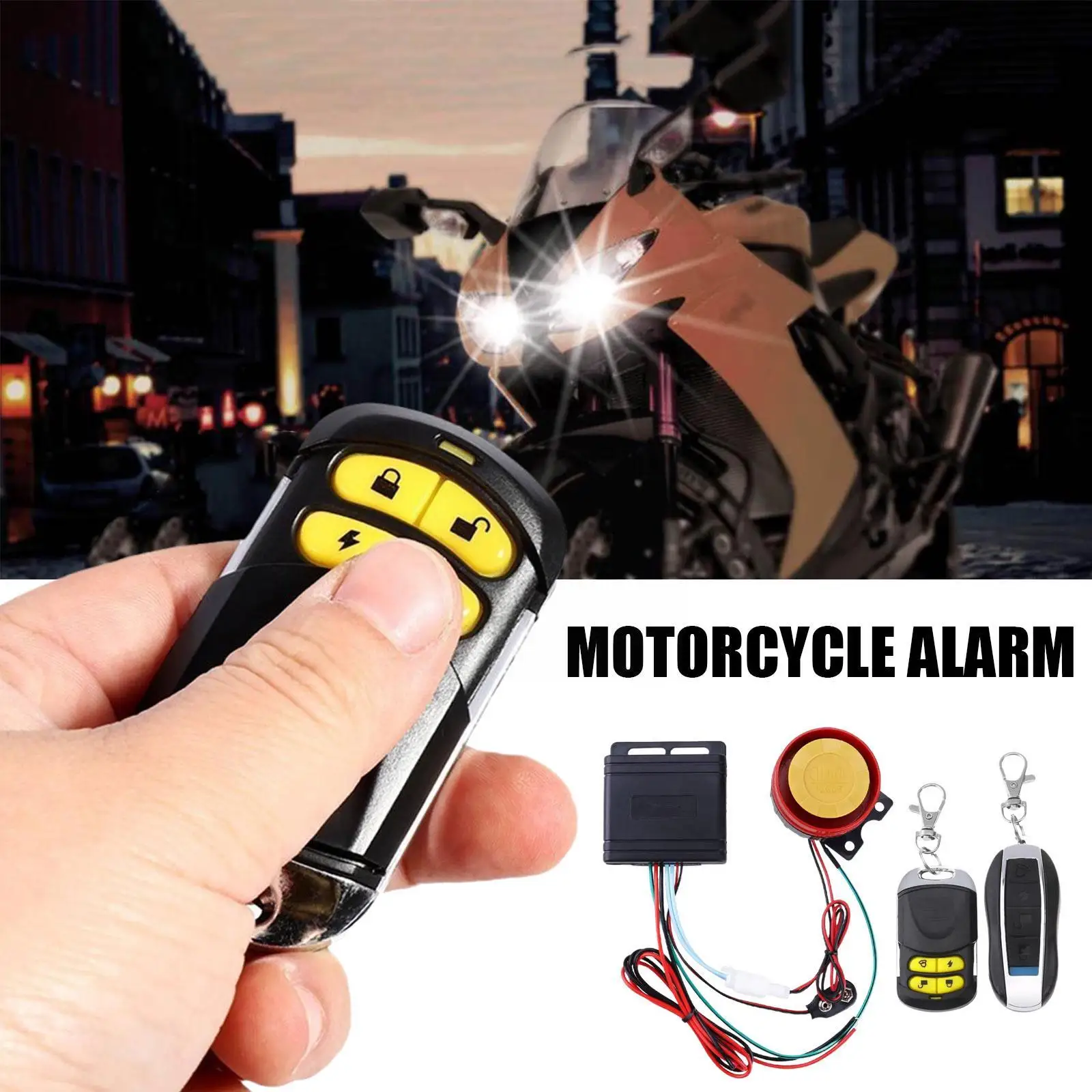 12V Car High Power Siren Motorcycle Alarm System Remote Control Anti-theft For Motorcycle