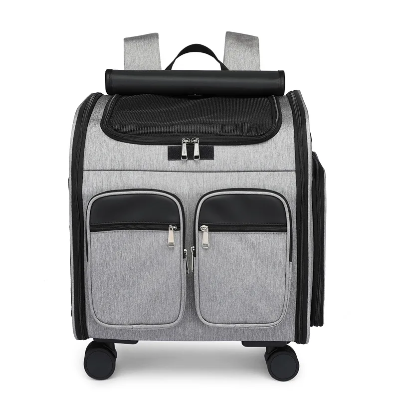 Large Capacity Portable Pet Bag Storage Bag Backpacks Foldable Trolley Case Dog Breathable Pet Travel Backpack