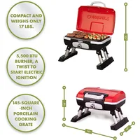 Cuisinart CGG-180T Petit Gourmet Portable Tabletop Propane Gas Grill, Red 17.6 x 18.6 x 11.8-Inch 2