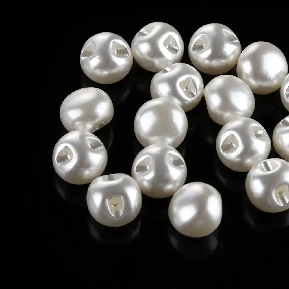 Plastic Pearl Buttons for Crafts Sewing Scrapbooking 10mm