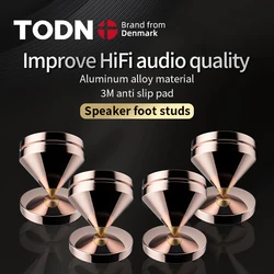 Aluminium Alloy Speaker Stand Feet Pads - Noise Reduction Spikes (Golden)