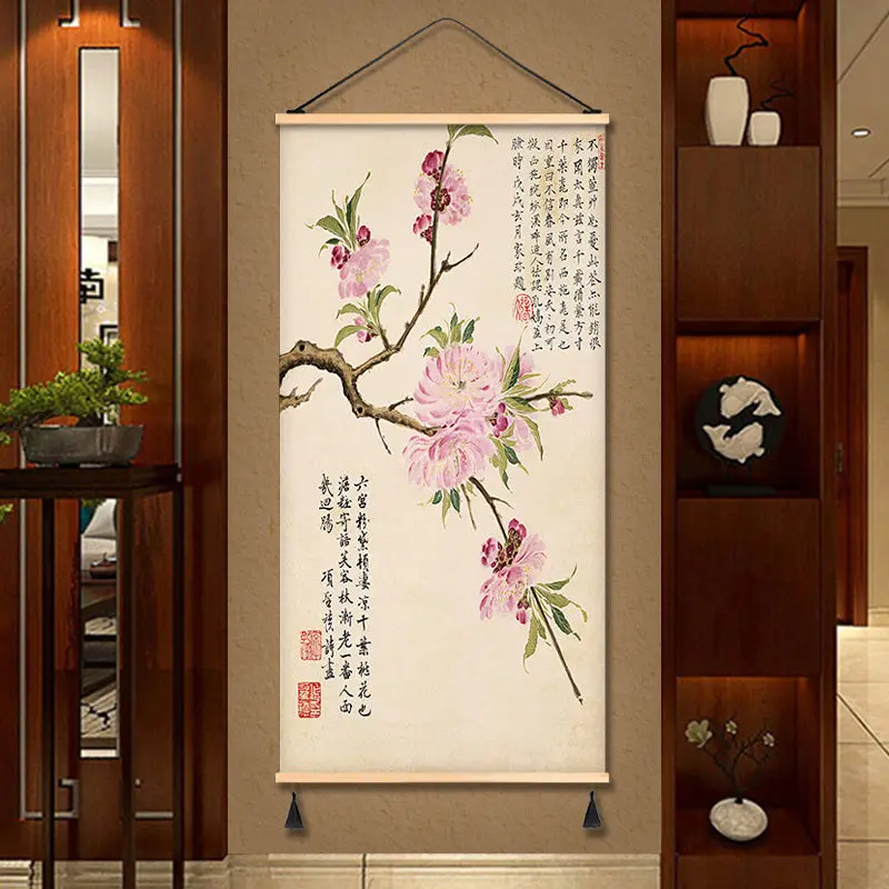 

Chinese Style Scroll Paintings Calligraphy Living Room Bedroom Office Home Decor Aethetic Tapestry Wall Hanging Poster