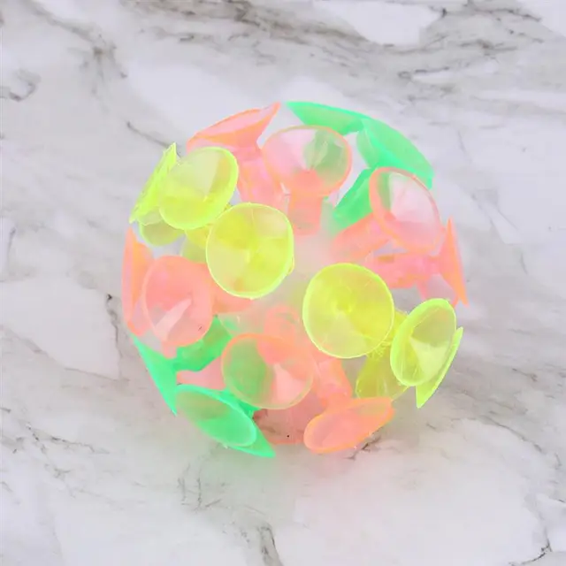 7Pcs Ball Toy Glowing Creative Interactive Multicolored Party Toy Plaything Suction Toy Suction Cup Ball for Kids Girl 2