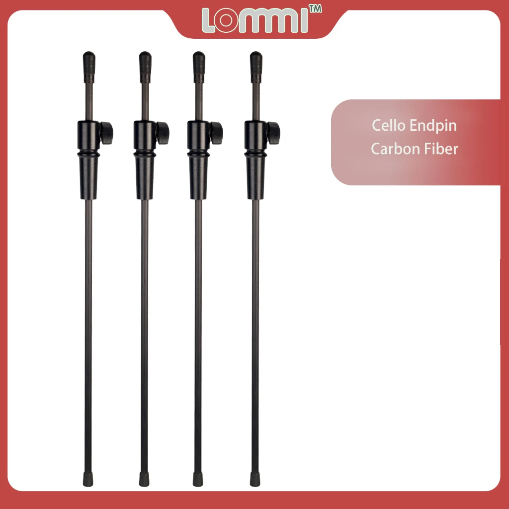 LOMMI 4PCS Strong Black Carbon Fiber Cello Endpin 3/4 4/4 Cello Acoustic Cello Electric Cello Luthier Repair Extended End Pin
