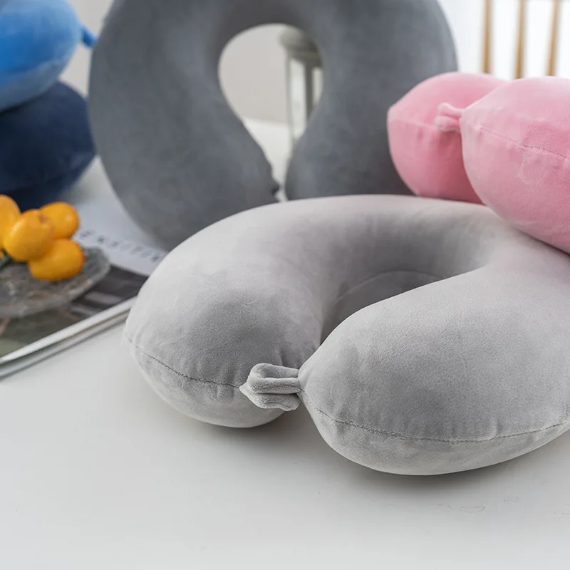 Travel Pillow Pure Memory Foam U Shaped Neck Pillow Super Lightweight Portable Headrest for Airplane Car Office Sleeping Rest 5