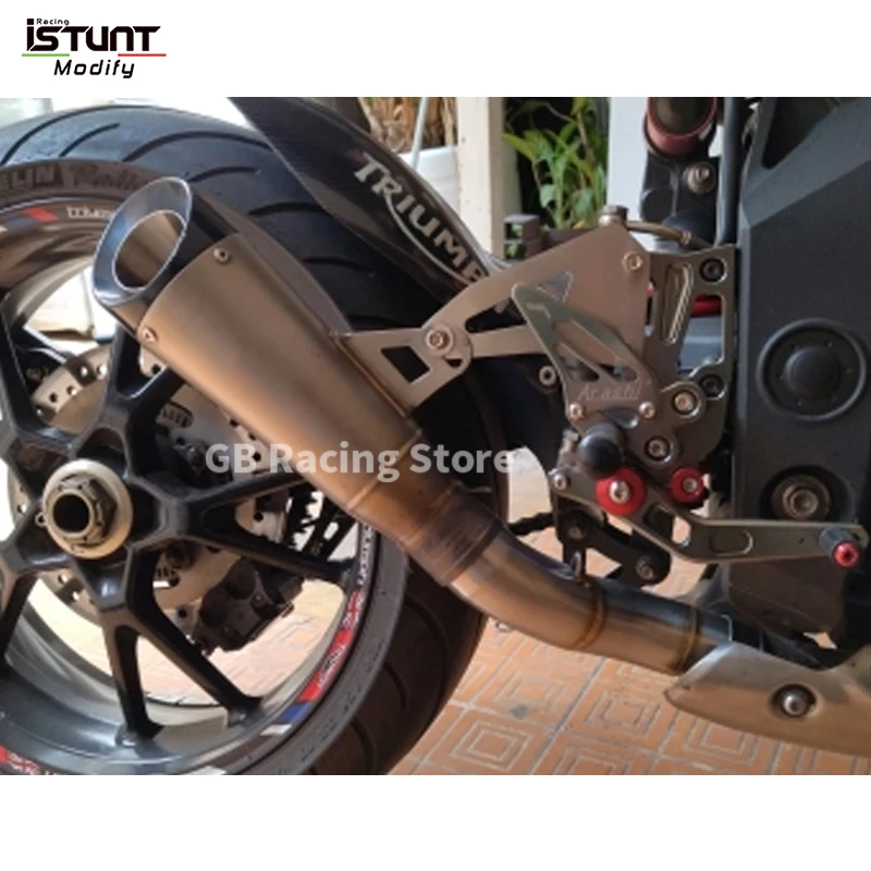 Motorcycle Exhaust System Mid Link Pipe with DB killer Carbonb Fiber Muffler Slip For Triumph Speed Triple 1050 / R 1050 / 94R - Image 2