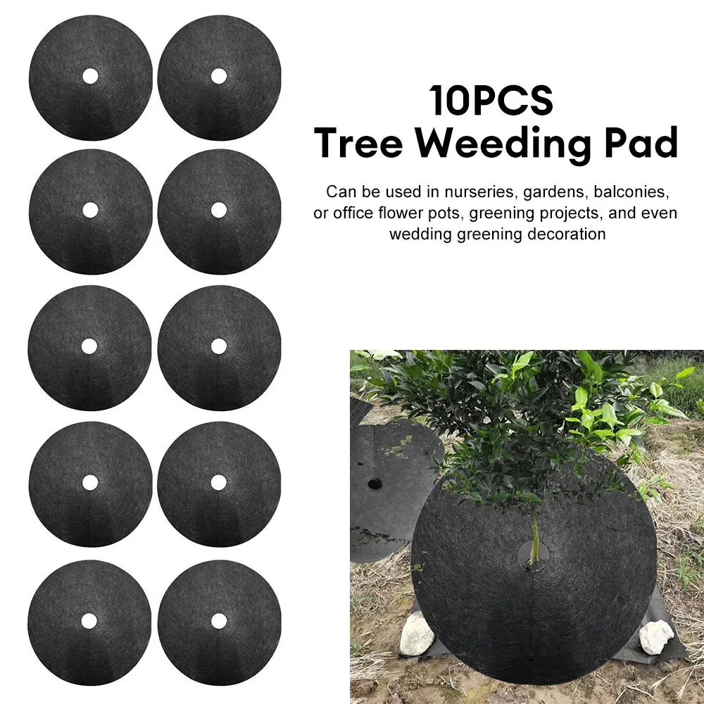 25/32cm Non-Woven Tree Mulch Ring Weeding Barrier Thickened Protector Mat Plant Cover Anti Grass Gardening Fabric Weed Control