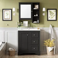30 Inch Bathroom Vanity with Sink, Modern Elegant Bathroom Storage Cabinet with 3 Drawers and Adjustable Shelves 2