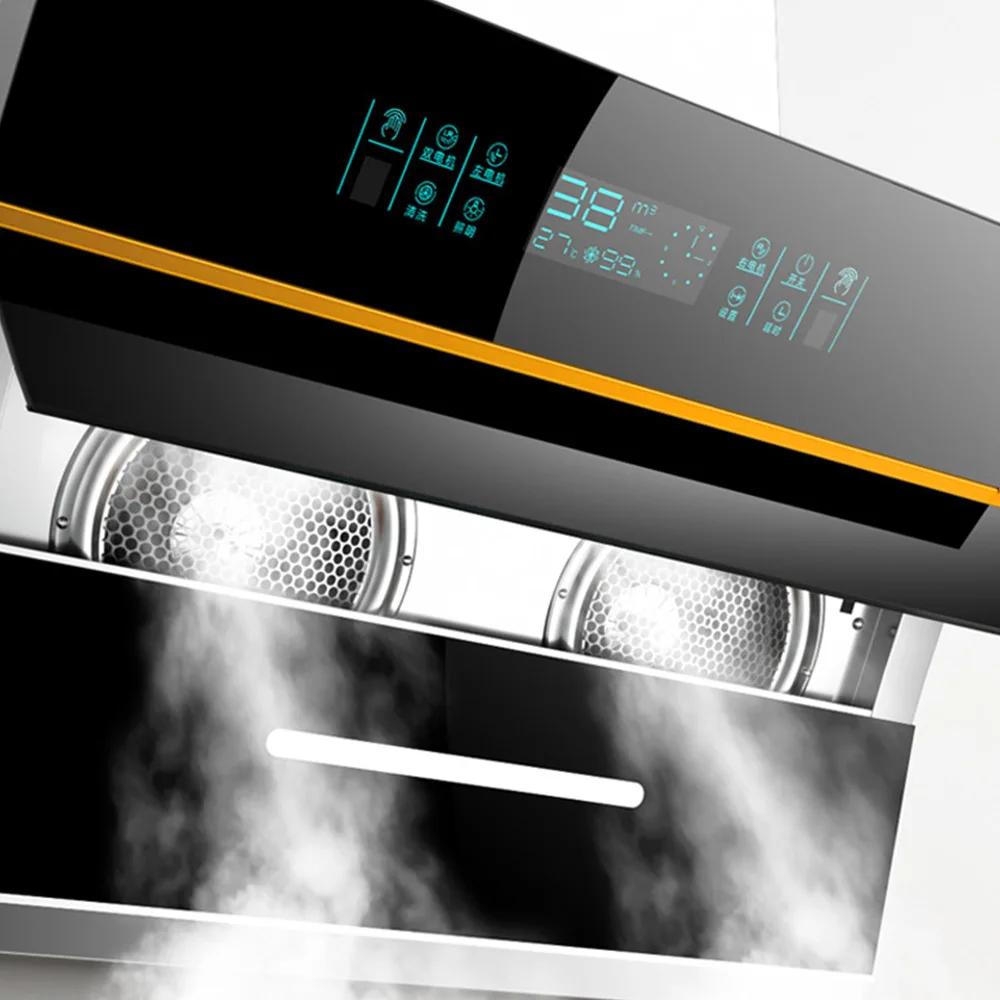 Version 750MM Kitchen Extractor Hood Large Suction Range Hood Wall-Mounted Household Side Suction Exhaust