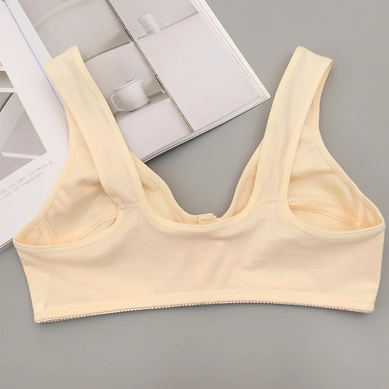 Thin Cup Bra Middle-aged Elderly Mom's Underwear Front Closure Vest Style Plus Size Wireless No Sponge Bras For Women 3