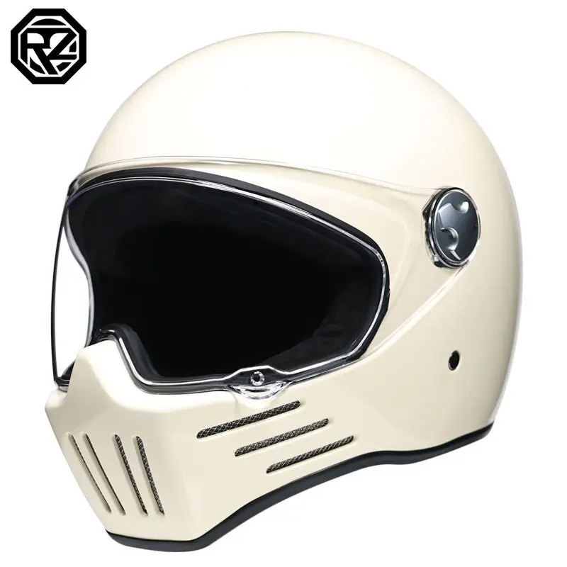 DOT Motorcross Motorcycle Vintage Helmet Moto Racing Ride Full Face Helmet Chopper Retro Helmet Riding Casco Moto All Seasons