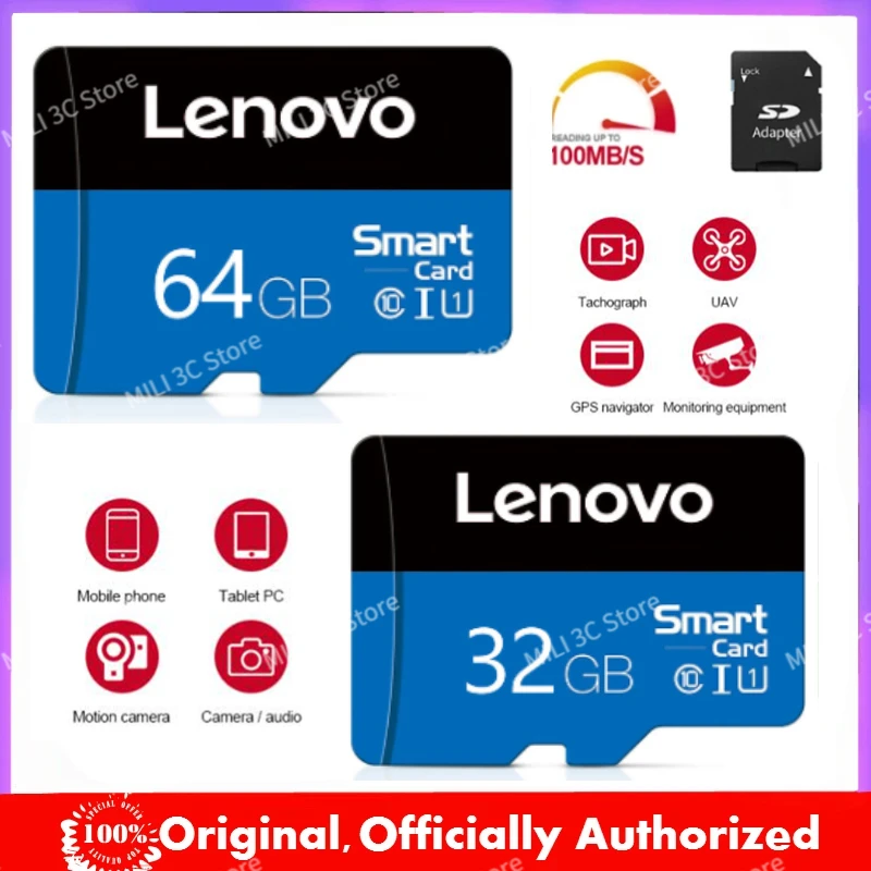 

Lenovo Ultra SD Memory Card 16GB 32GB 64GB GB SD/TF Flash Card Memory Card 8GB Fast-Speed Mini SD TF Card For Phone Camera