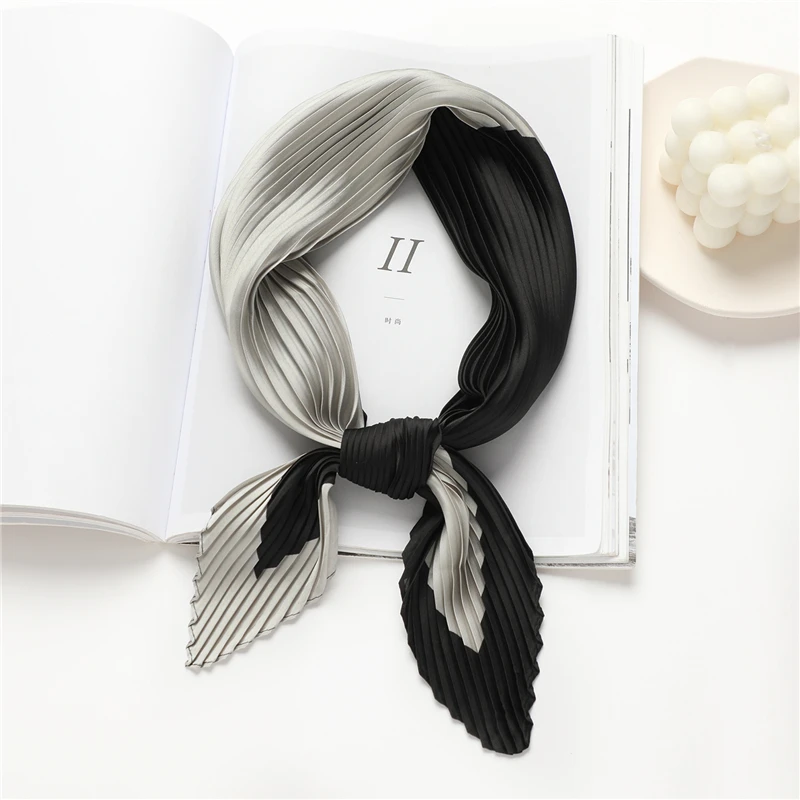 2019 Designer Femmes Foulard Cheveux Froissé Carré Soie Cou Foulards